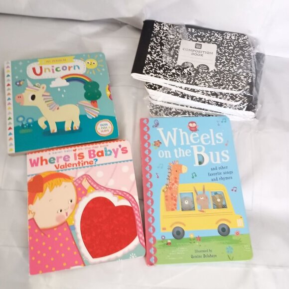 Lot of Kids Books & 7 Blank Composition Notebooks 7.5"x4.88" Journals New - Picture 1 of 12